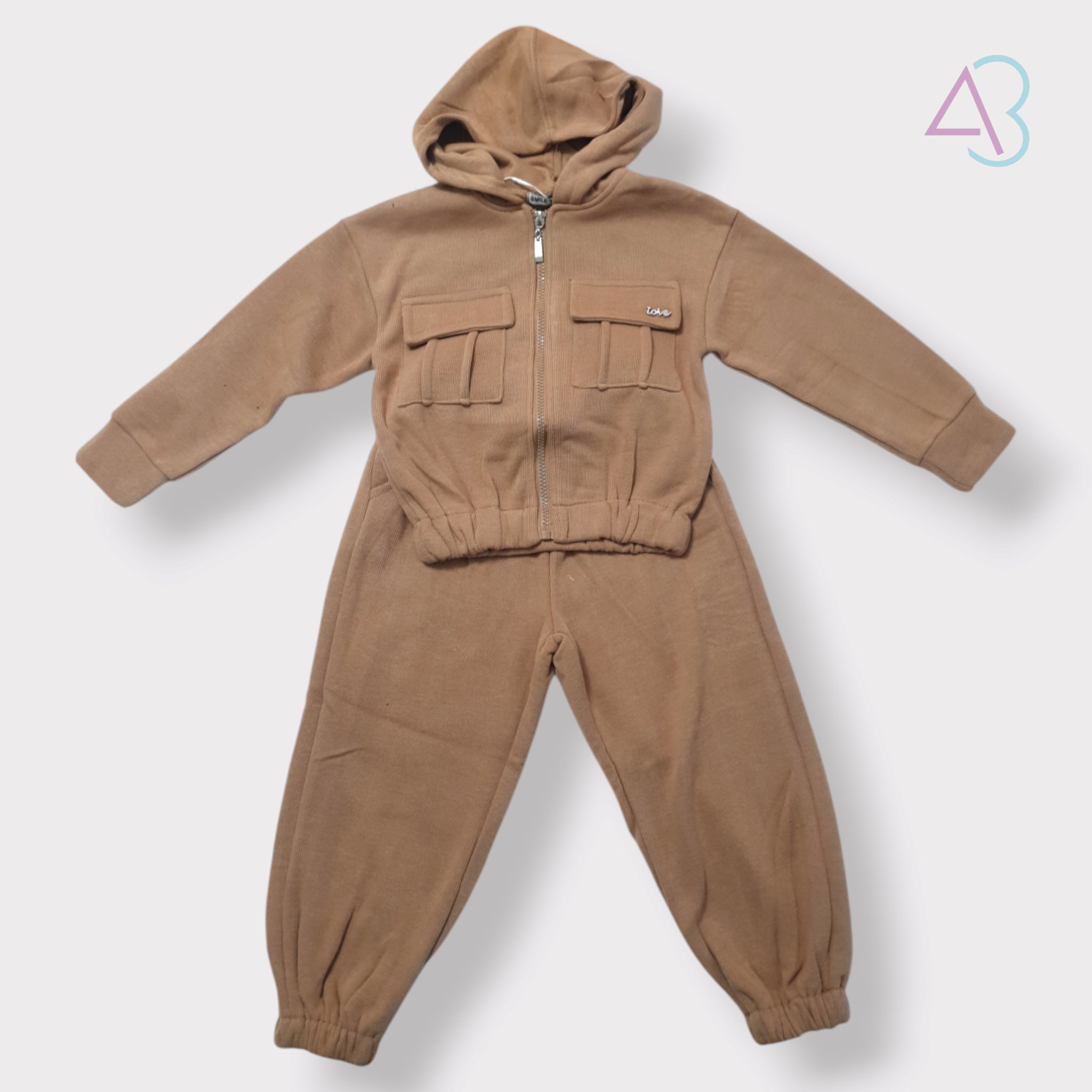 Completo Bambina "Urban Style" in Velluto con Felpa e Pantalone