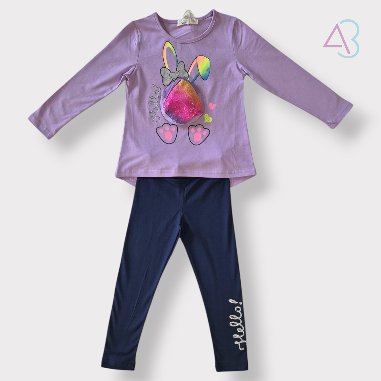 Completo Maglia e Leggings con Tasca Paillettes