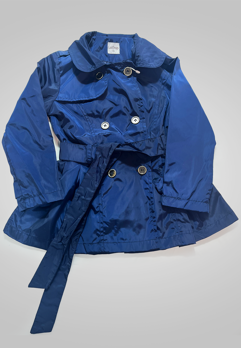 Trench bambina blu lollipop con cintura